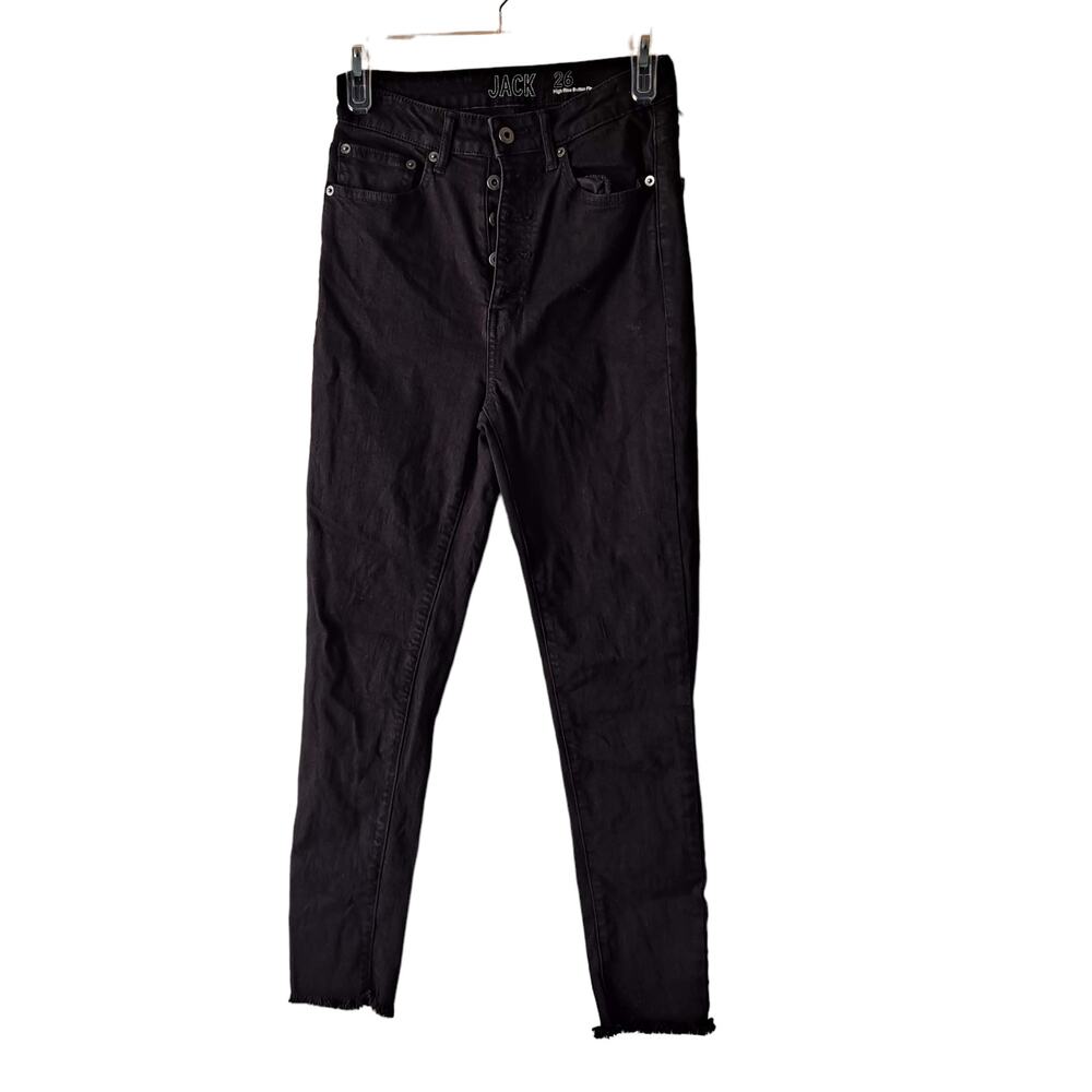 Jack by BB Dakota Cotton Blend Dark Wash High Rise Button Fly Denim Jeans - 26